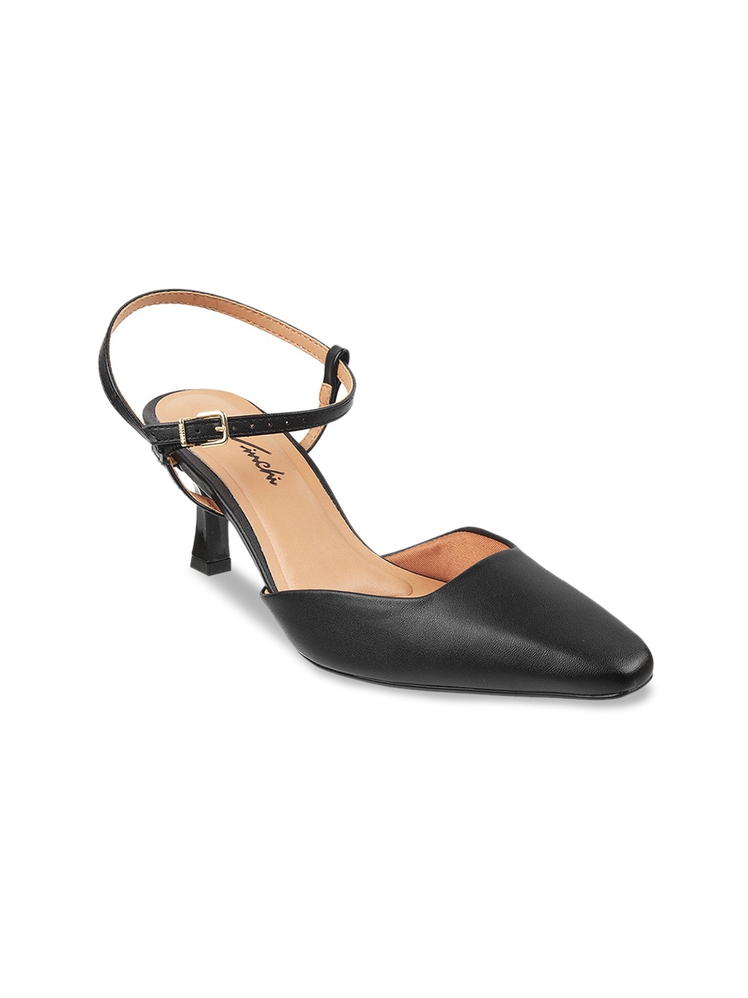 

DAVINCHI Black Kitten Mules with Buckles