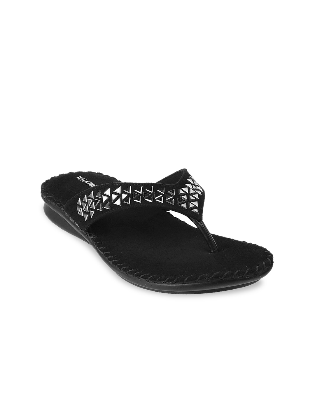 

WALKWAY by Metro Women Black Printed T-Strap Flats