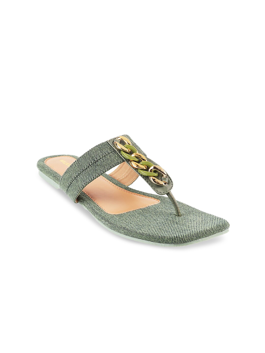 

WALKWAY by Metro Women Green T-Strap Flats
