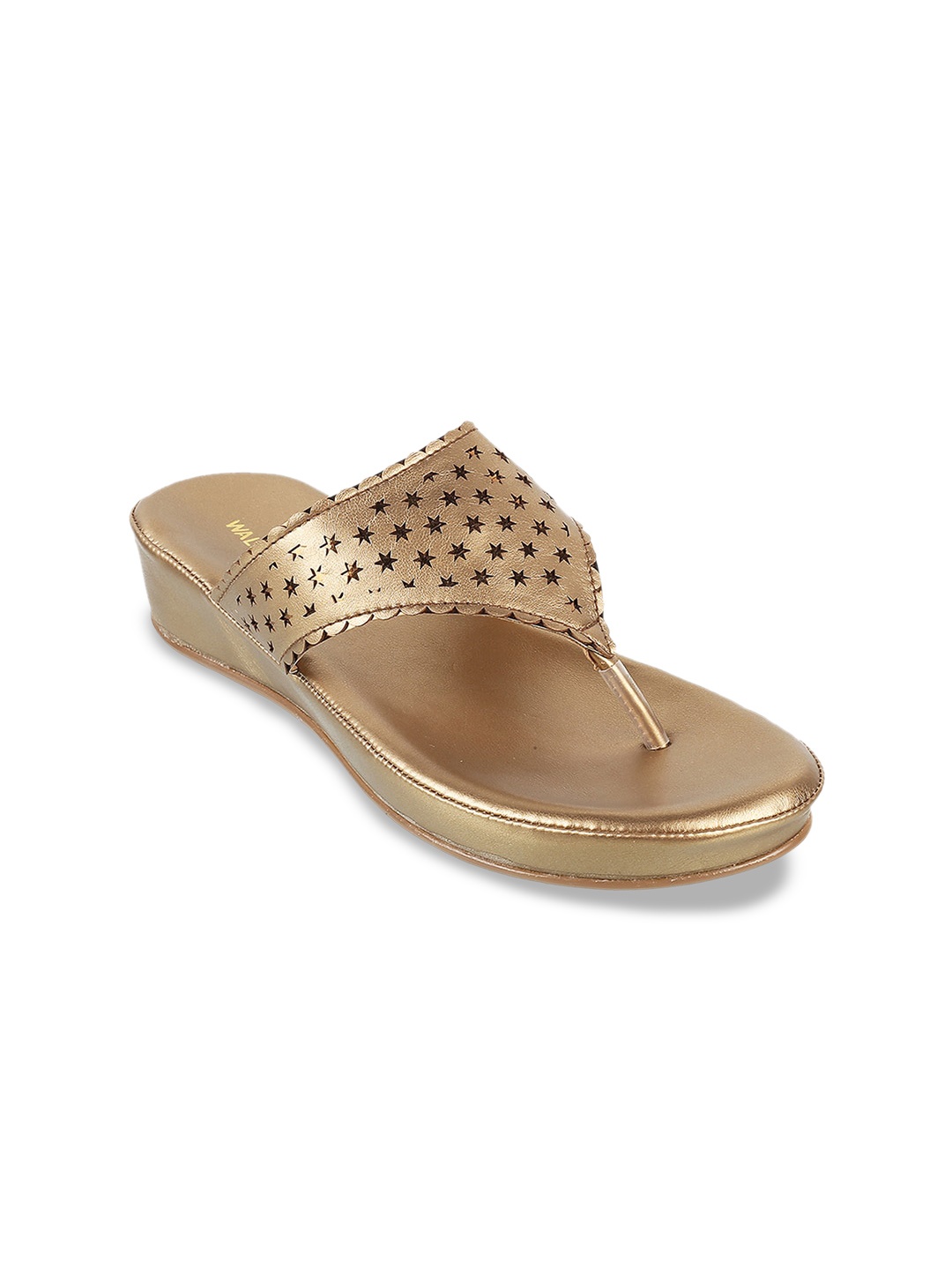 

WALKWAY by Metro Women Gold-Toned T-Strap Flats