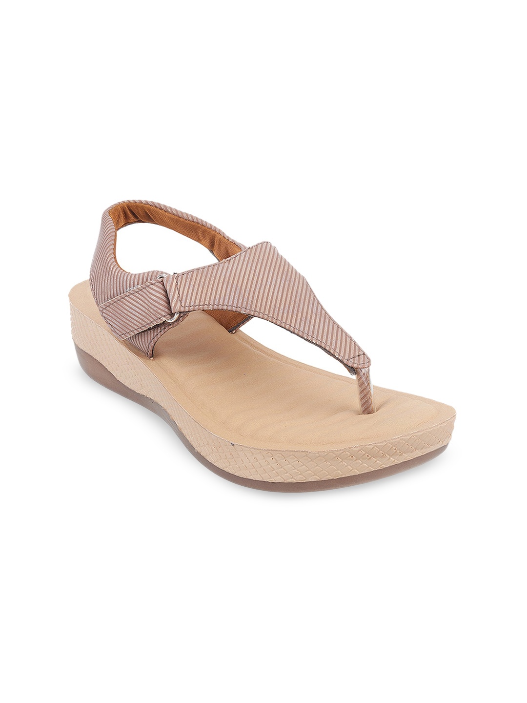 

WALKWAY by Metro Women Pink Striped T-Strap Flats