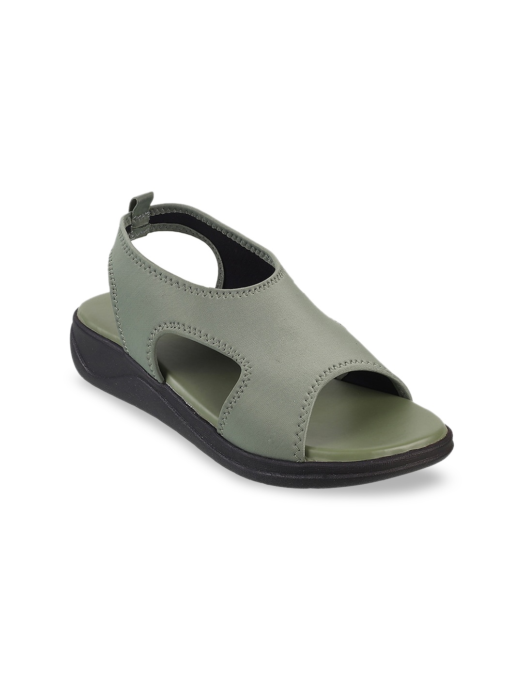 WALKWAY by Metro Women Green Open Toe Flats