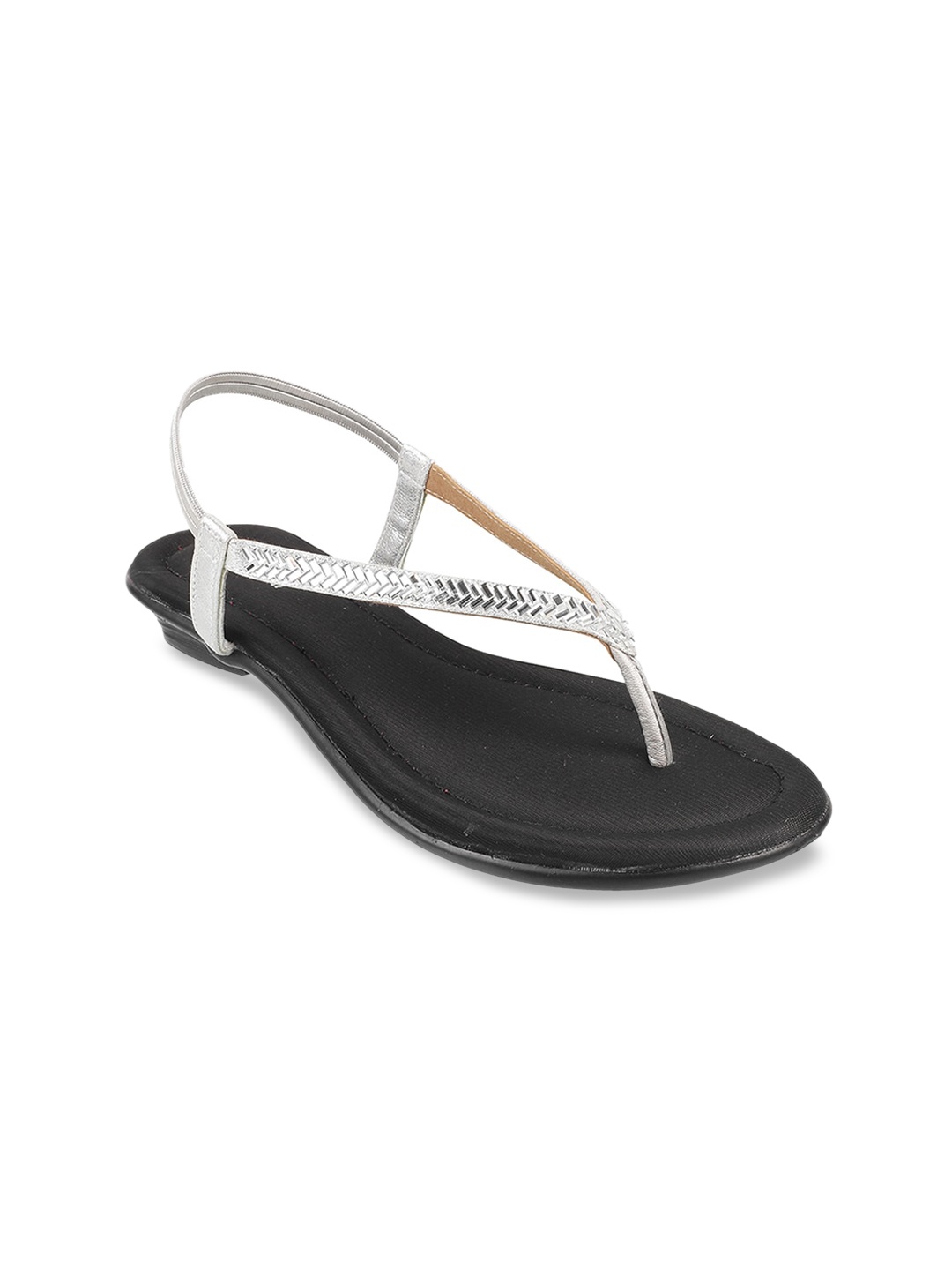 

WALKWAY by Metro Women Silver-Toned T-Strap Flats