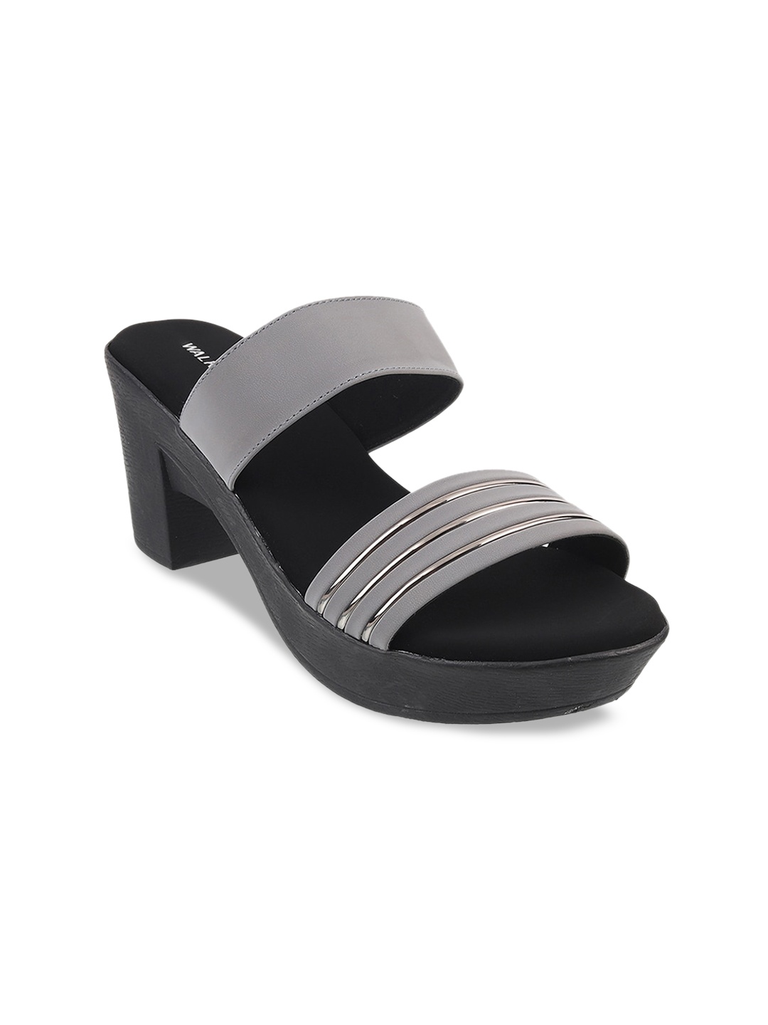 

WALKWAY by Metro Women Grey & Black Colourblocked Platform Heels