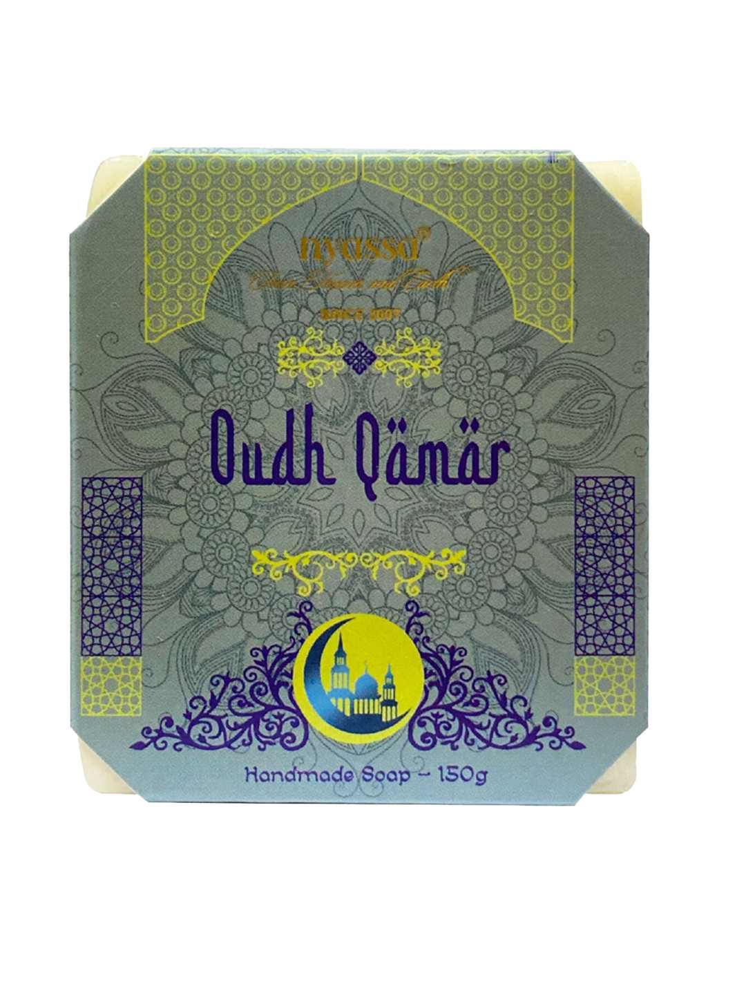 

Nyassa Luxurious Oudh Qamar Handmade Natural Bathing Bar 150gm, White