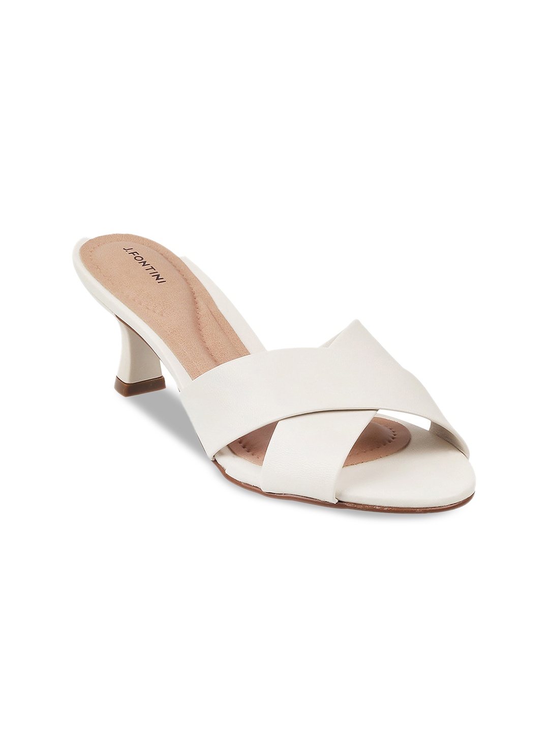 

J FONTINI Women Off White Kitten Heels
