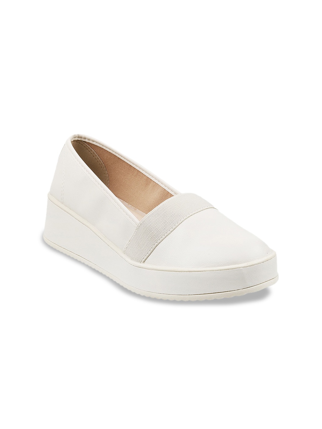J FONTINI Women Off White Ballerinas Flats