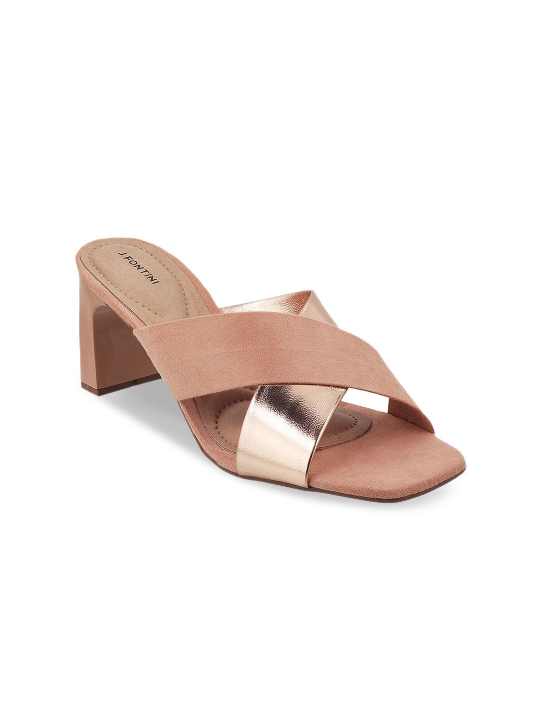 

J FONTINI Women Beige Block Heels