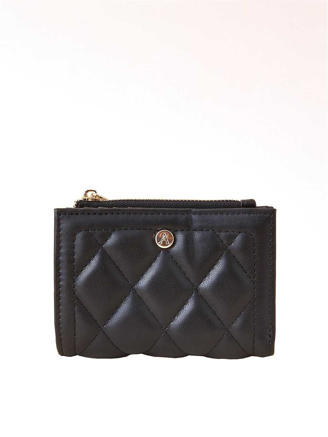 

Accessorize London Women Faux Leather Quilted Two Fold Wallet, Black