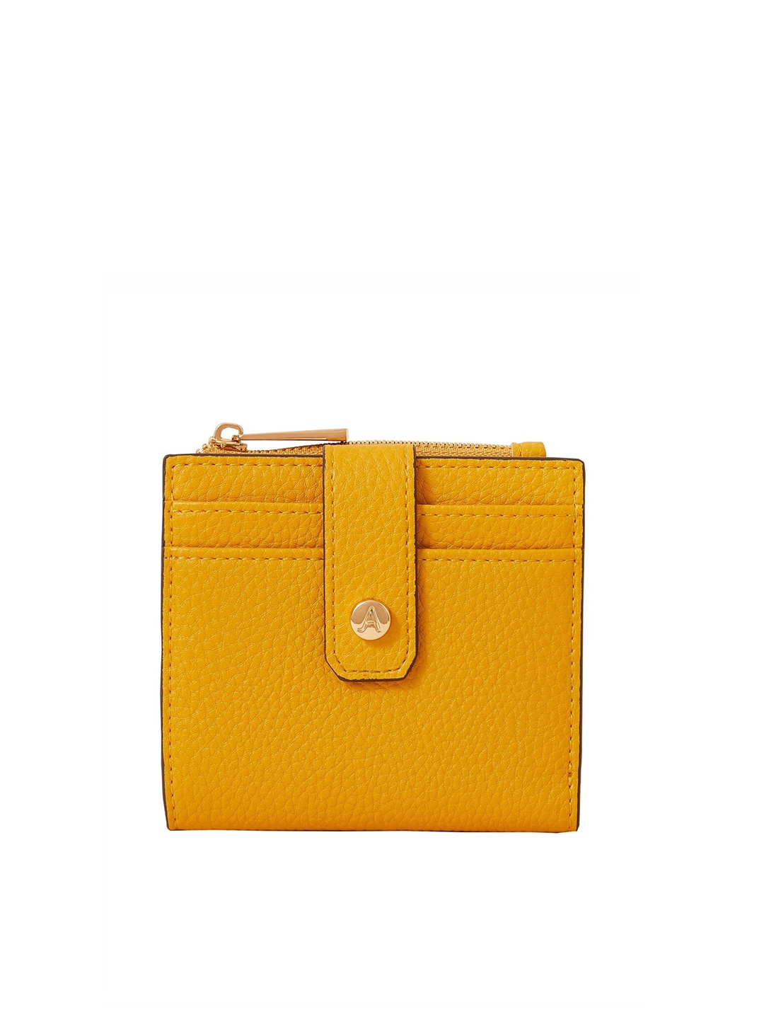 

Accessorize London Women Faux Leather Cardholder Zip Purse, Yellow