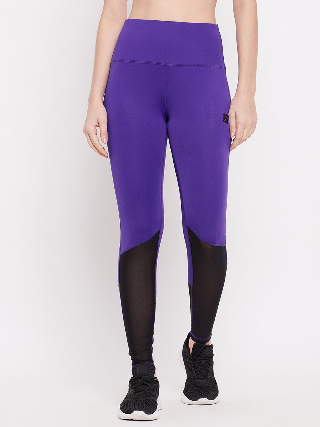

UNPAR Women Purple & Black Solid Ankle Length Training Tights