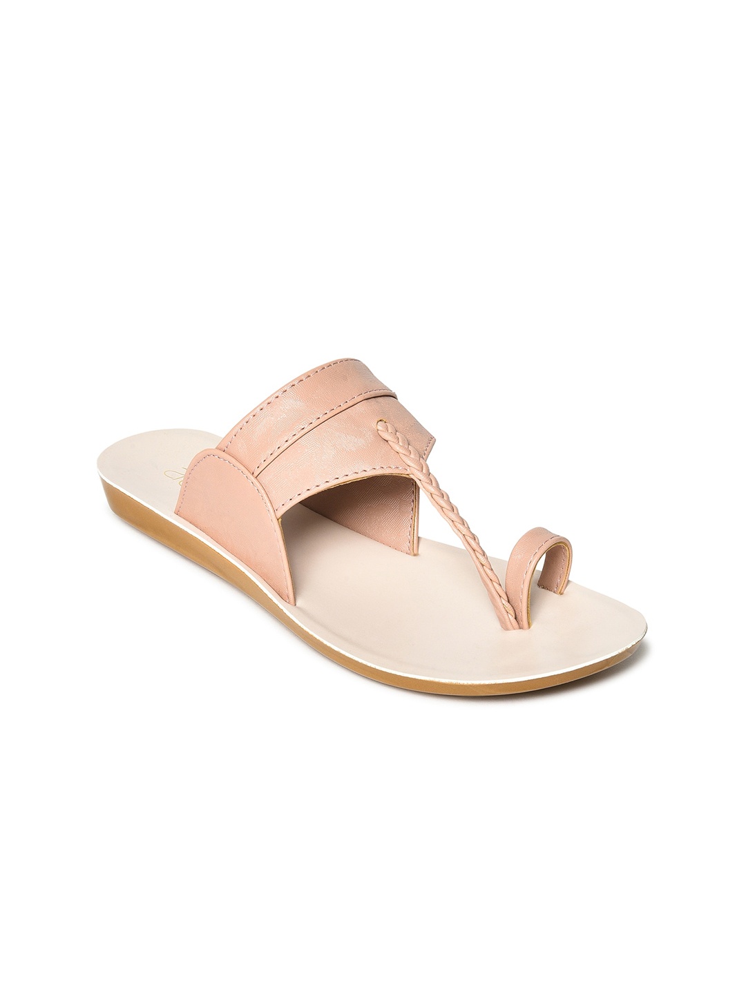 

AURELIA Women Peach One Toe Flats, Brown
