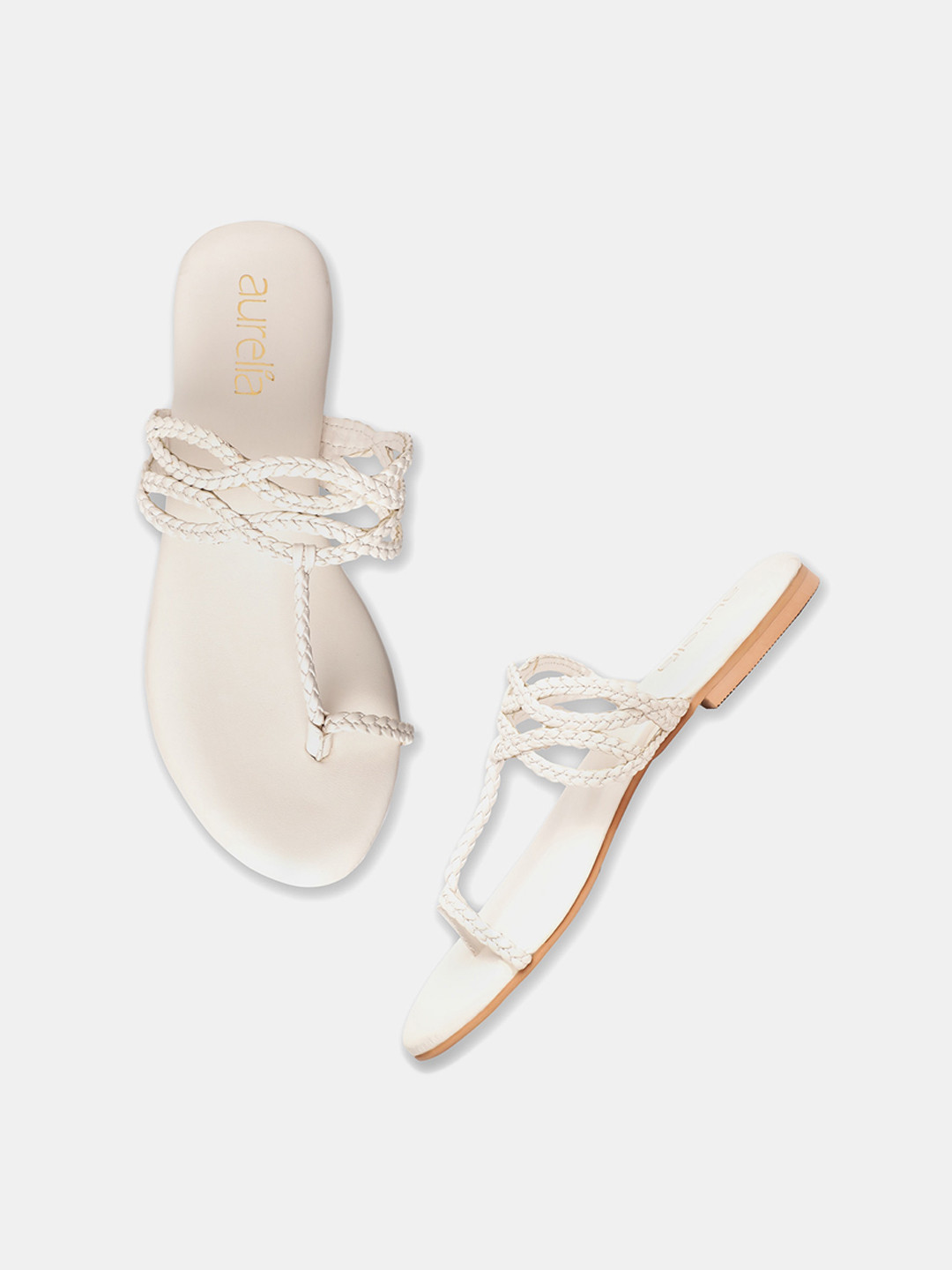 

AURELIA Women White One Toe Flats
