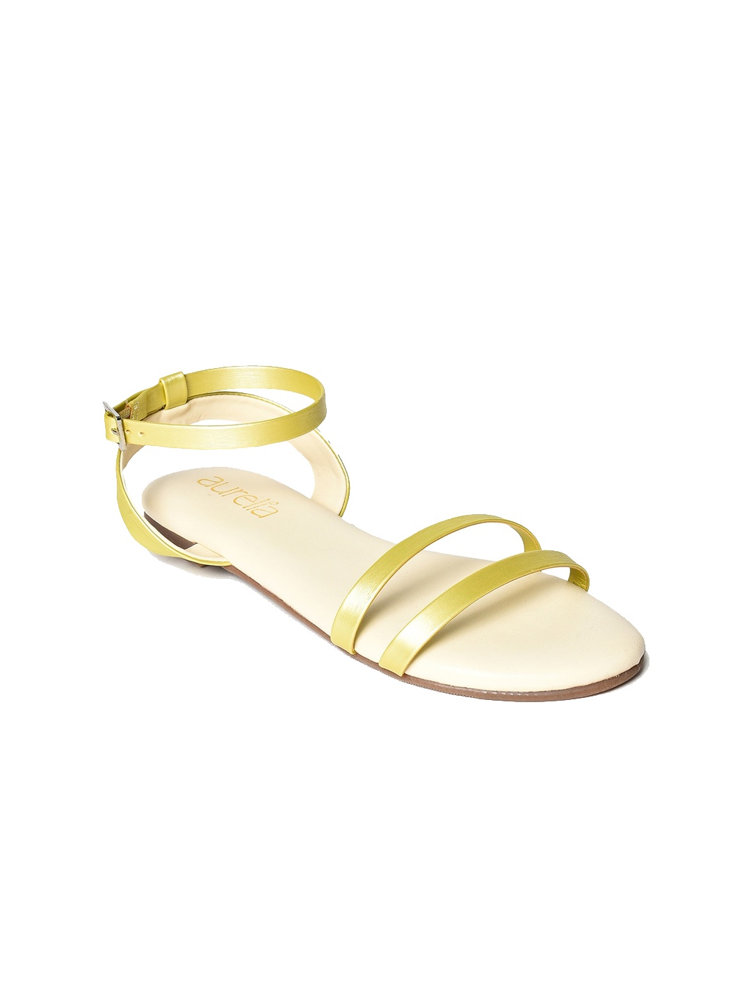 

AURELIA Women Green Solid Open Toe Flats