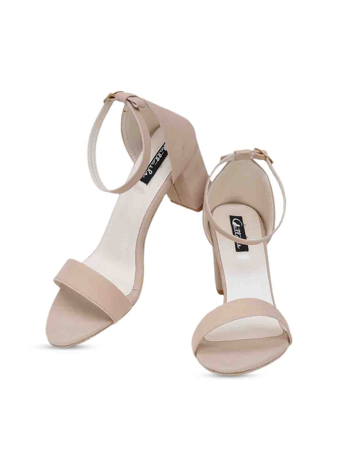 

Funku Fashion Beige Solid Block Heels