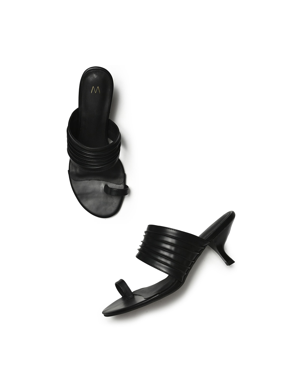 

W Women Black PU Kitten Sandals