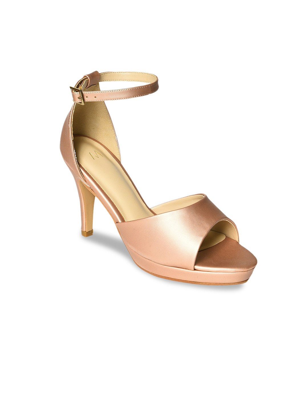 

W Women Rose Gold Toned PU Slim Heel Sandals