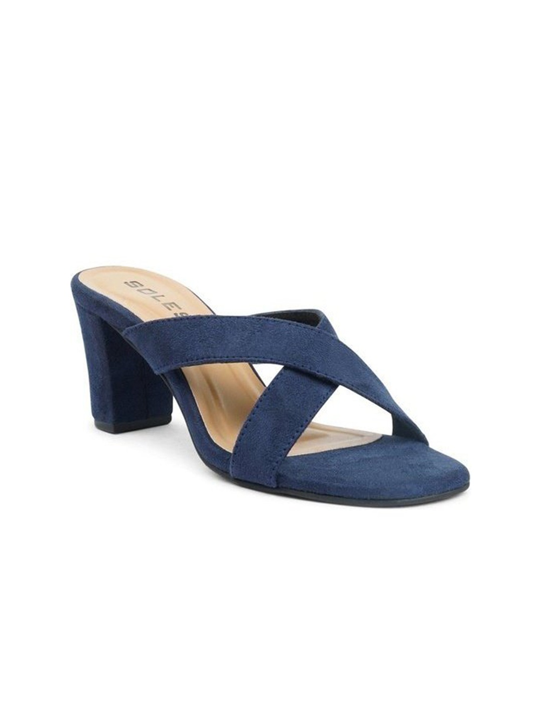 

SOLES Women Blue Block Heels Sandals