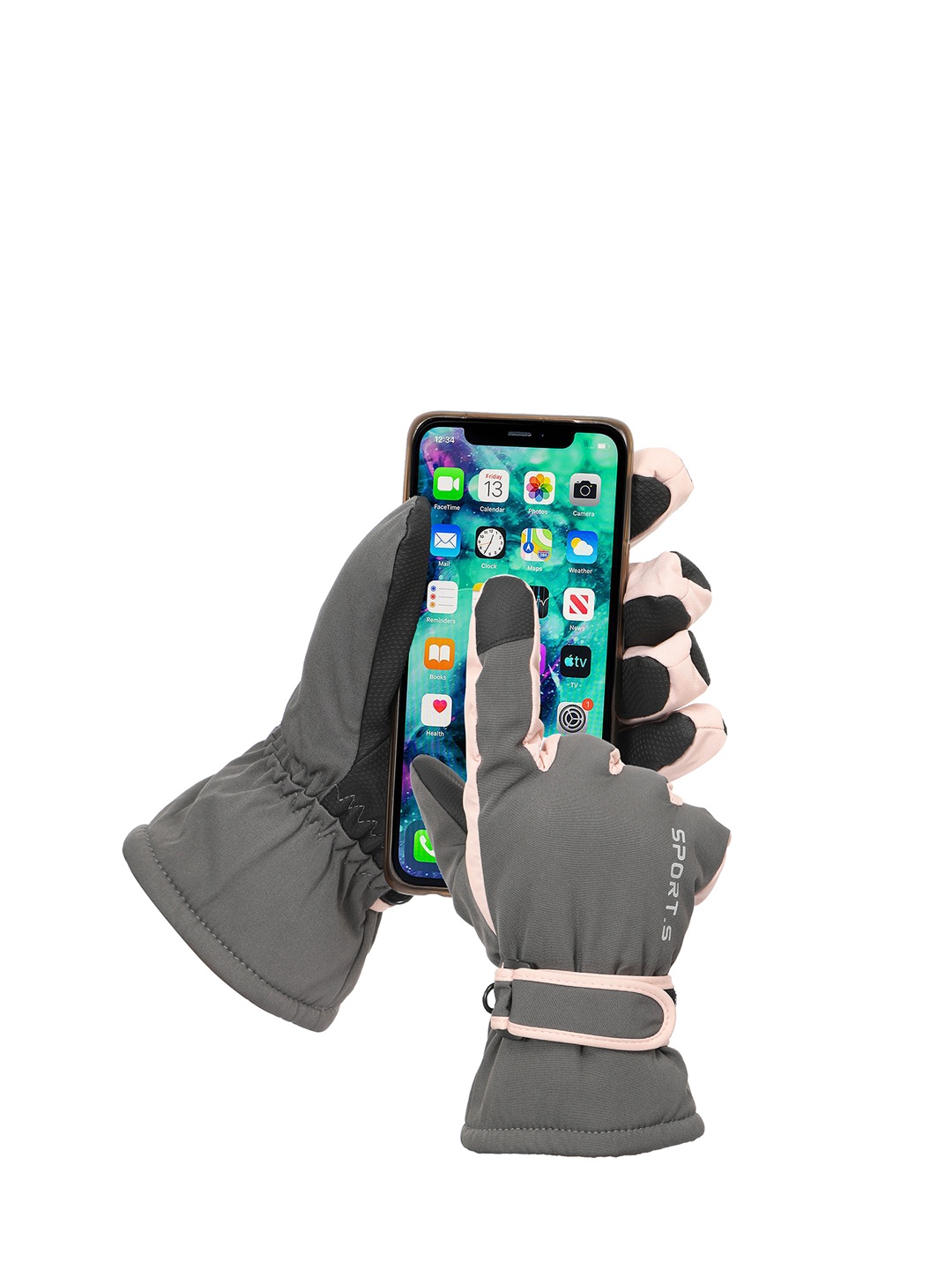 

FabSeasons Grey Winter Gloves Riding Gloves