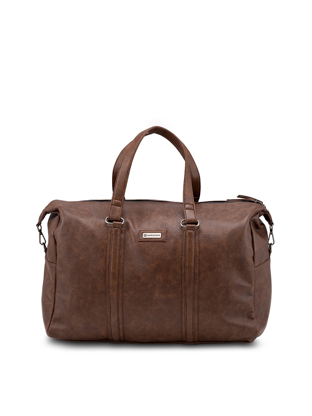 

Harissons Brown Textured Leather Duffel Bag