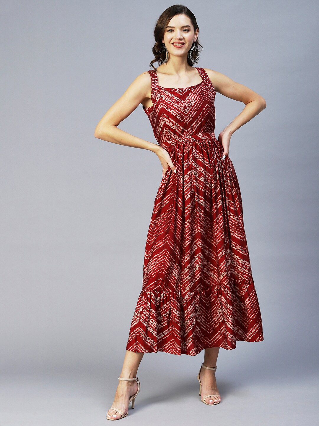 

FASHOR Maroon Dyed Maxi Maxi Dress