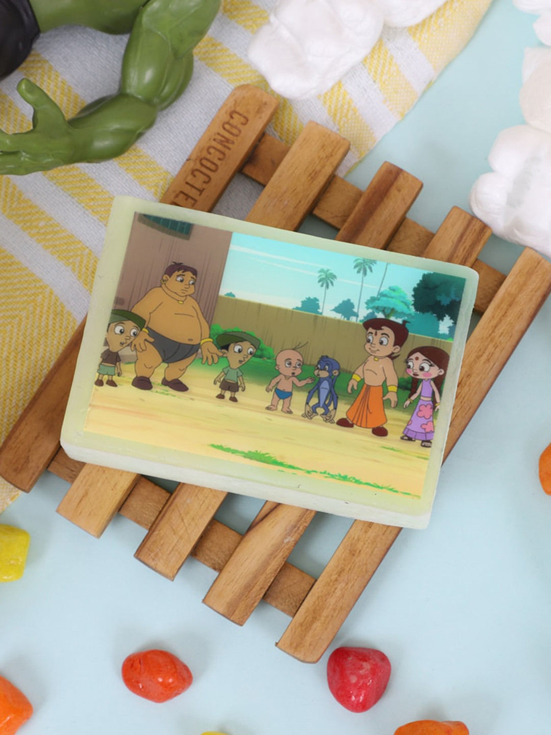 

Stay Soapy Set Of 4 Chota Bheem With Friends CARTOON Bathing Soap - 100% Pure & Natural 480gm, Transparent