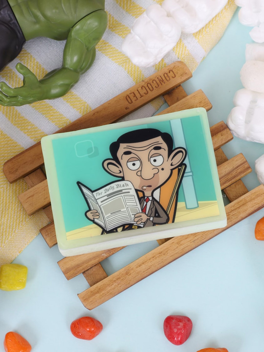 

Stay Soapy Set Of 3 Mr. Bean CARTOON Bathing Soap - 100% Pure & Natural 360gm, Transparent
