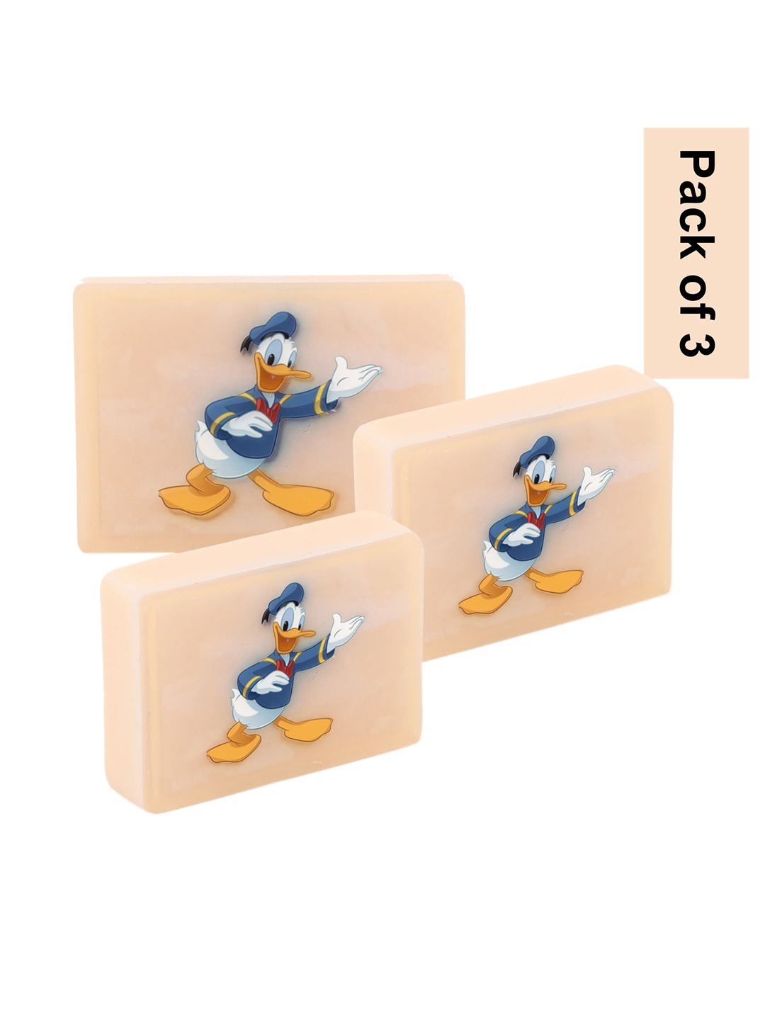 

Stay Soapy Set Of 3 Donald Duck CARTOON Bathing Soap - 100% Pure & Natural 360ml, Transparent
