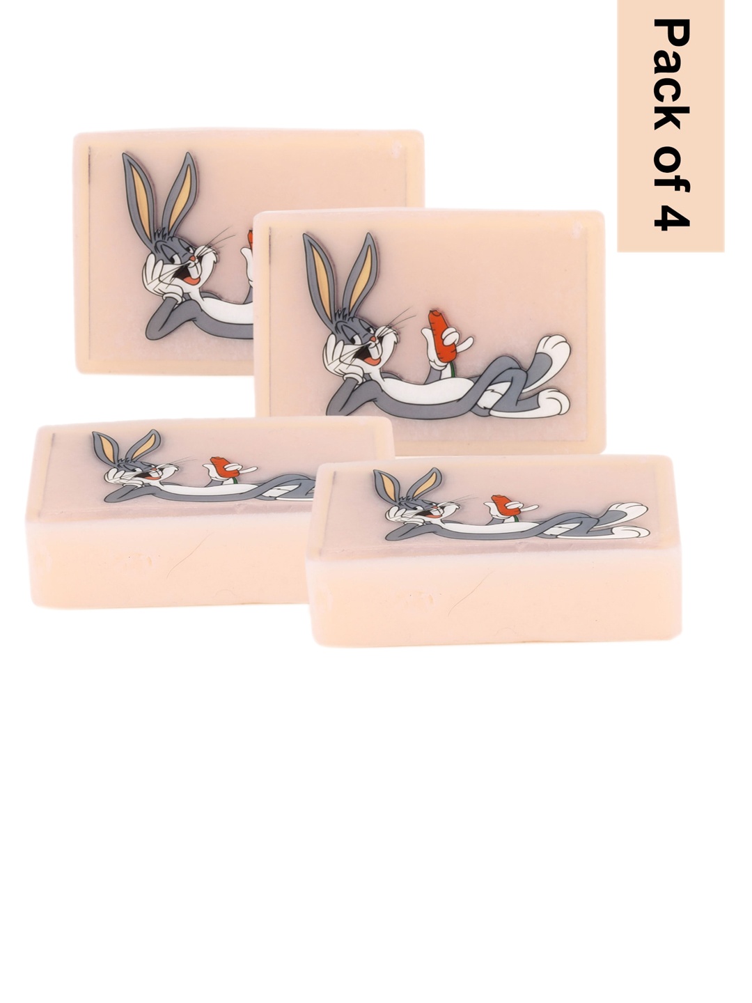 

Stay Soapy Set Of 4 Bunny Bugs CARTOON 100% Pure & Natural Bathing Soap - 480gm, Transparent