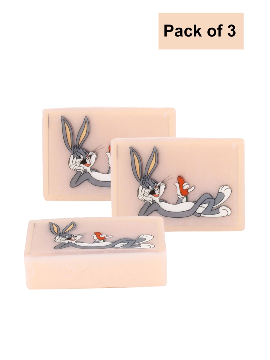 

Stay Soapy Set Of 3 Bunny Bugs Cartoon Bathing Soap - 360gm, Transparent