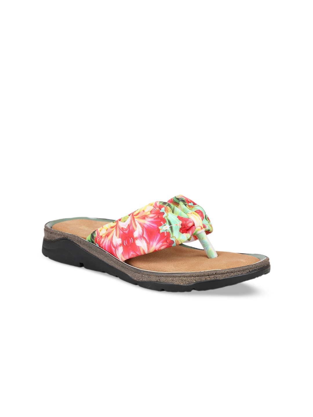 

Inc 5 Women Beige Printed Open Toe Flats with Bows