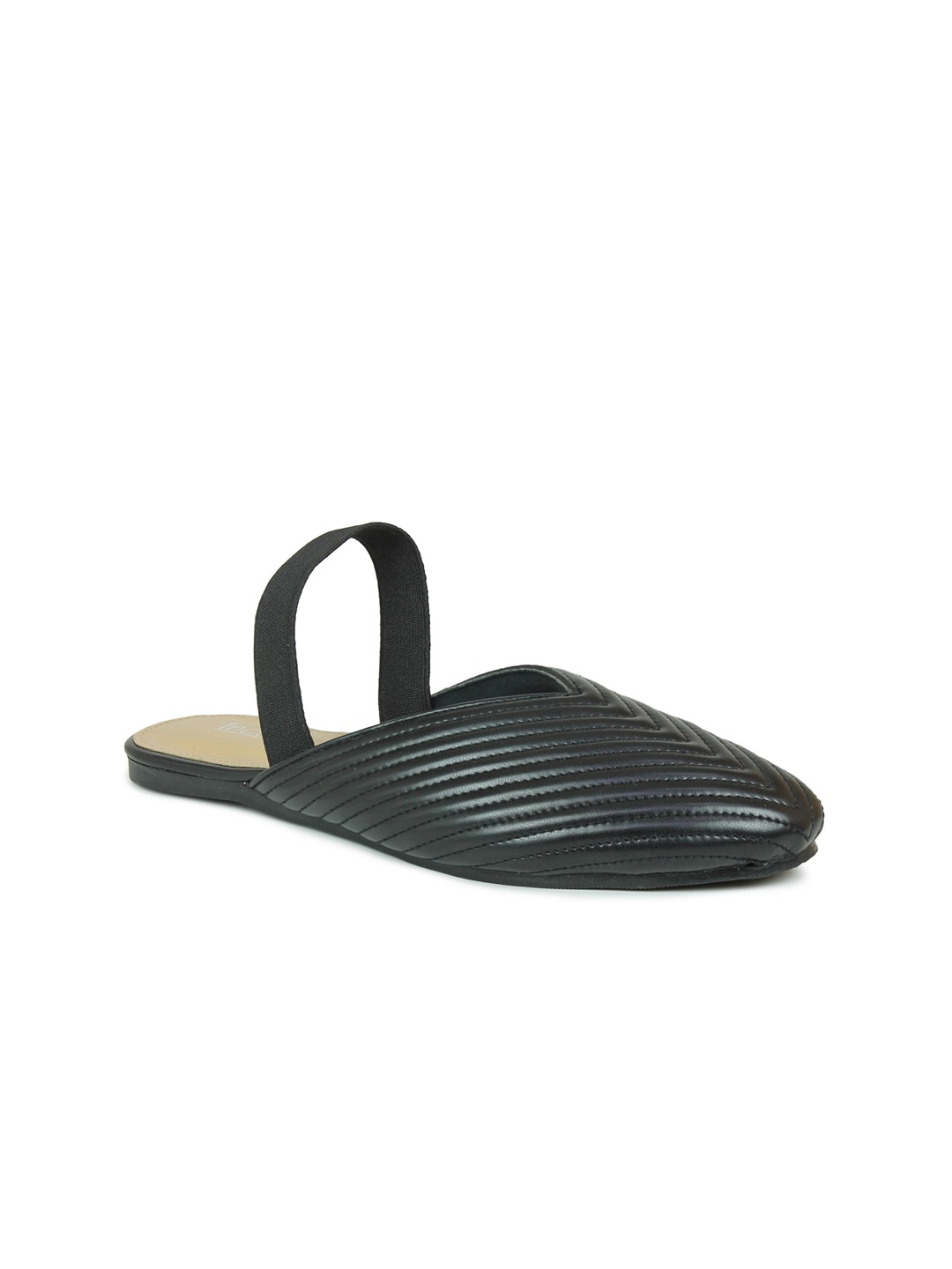 

Inc 5 Women Black Striped Mules Flats