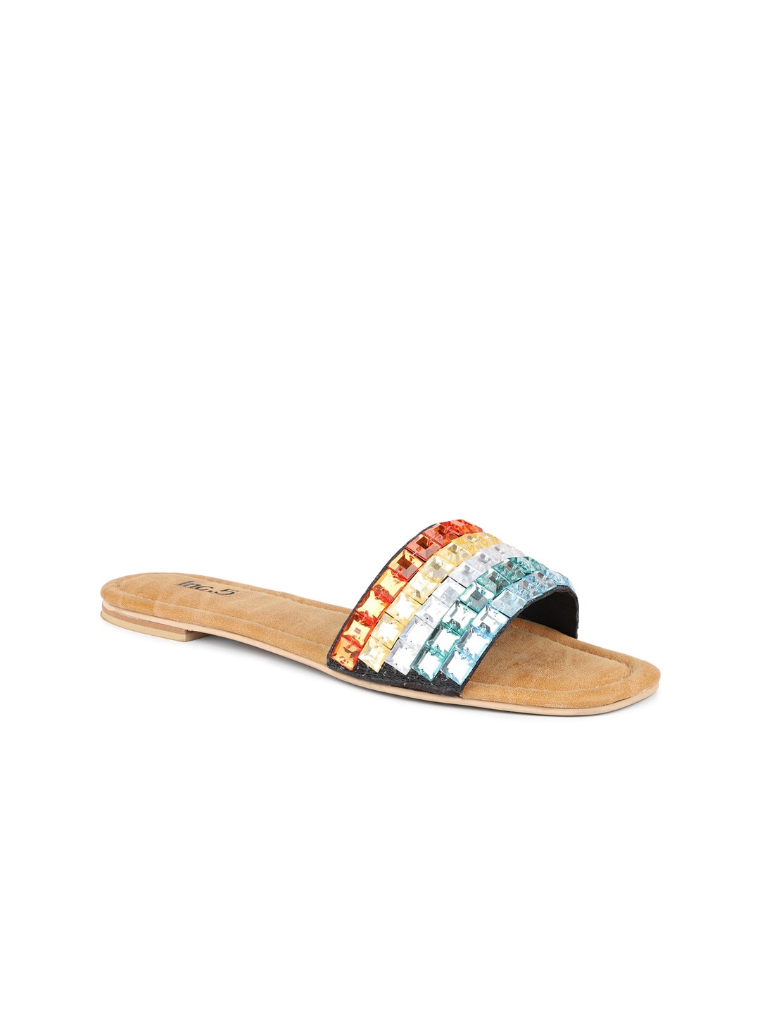 

Inc 5 Women Beige Textured Open Toe Flats