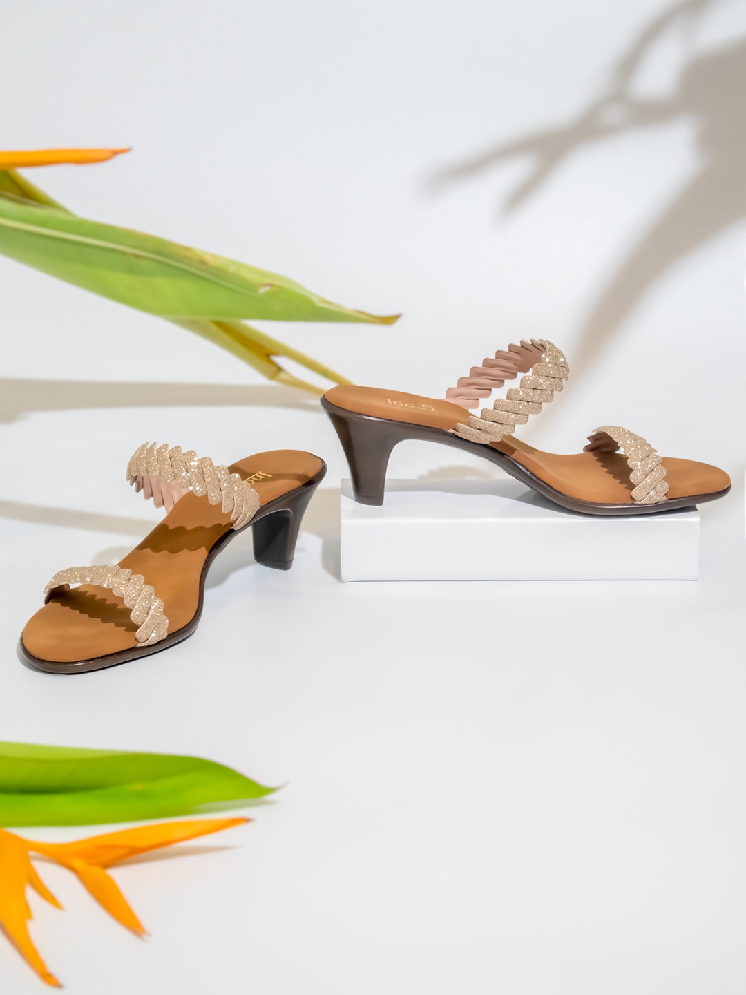 

Inc 5 Women Rose Gold Kitten Sandals