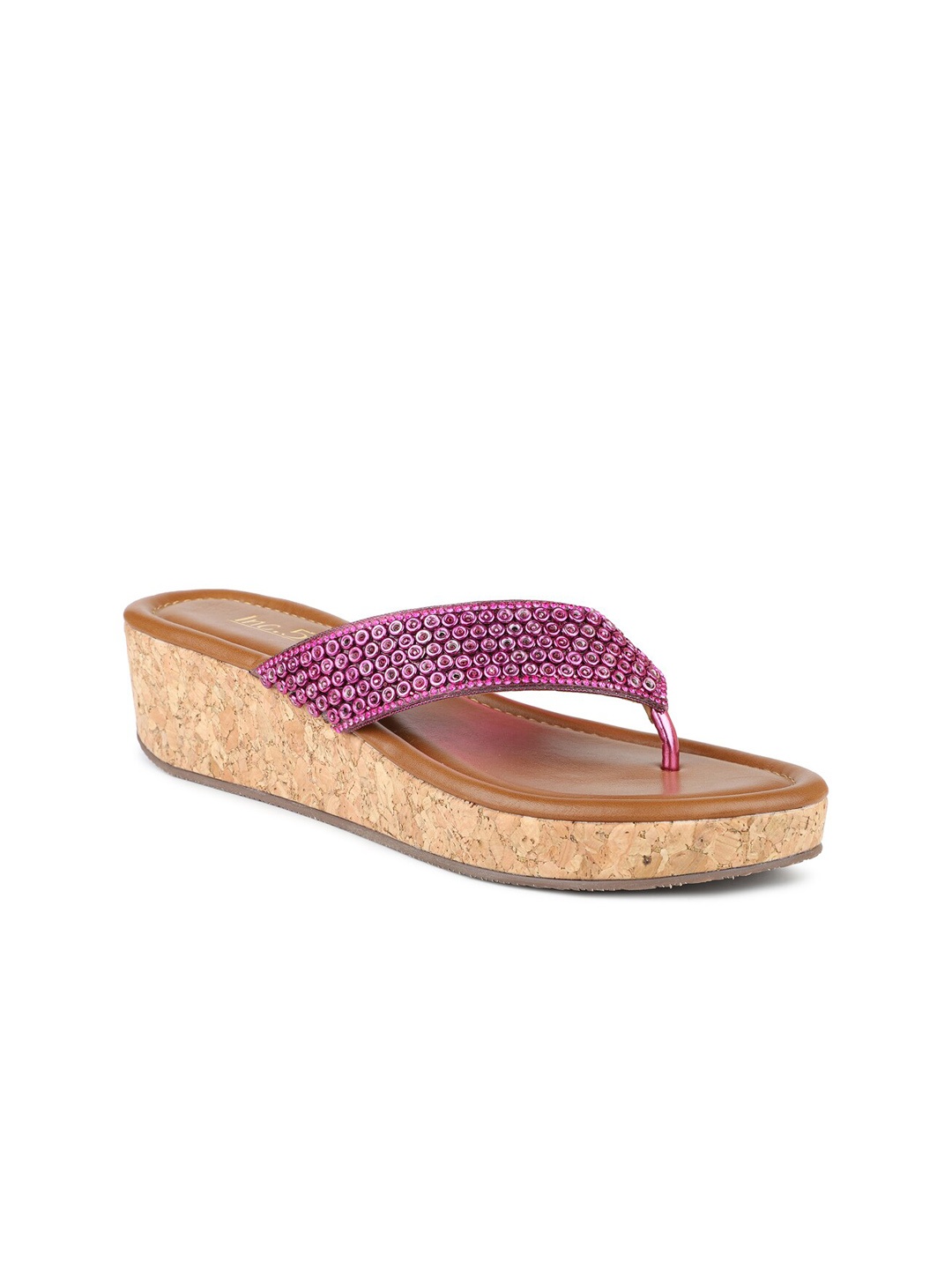 

Inc 5 Women Pink Embellished Ethnic Flatform Heels