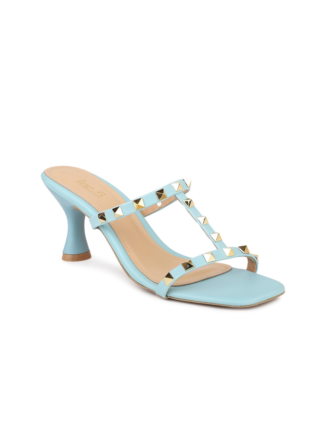 

Inc 5 Women Blue Embellished Kitten Heels