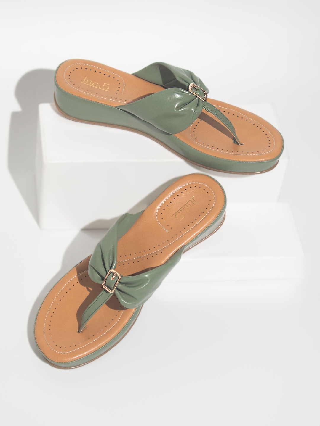 

Inc 5 Women Green Comfort Heels