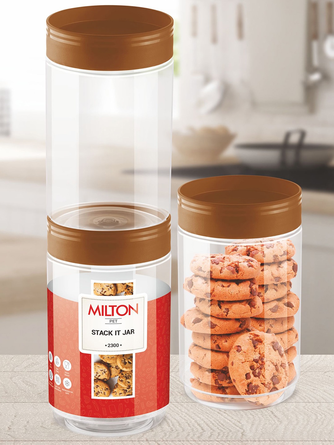 

Milton Brown & Transparent Stack IT 2300 Solid Storage Jar 2.19 L