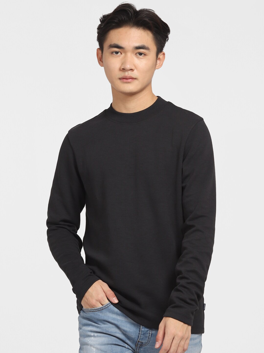 

Jack & Jones Men Black Cotton Sweatshirt