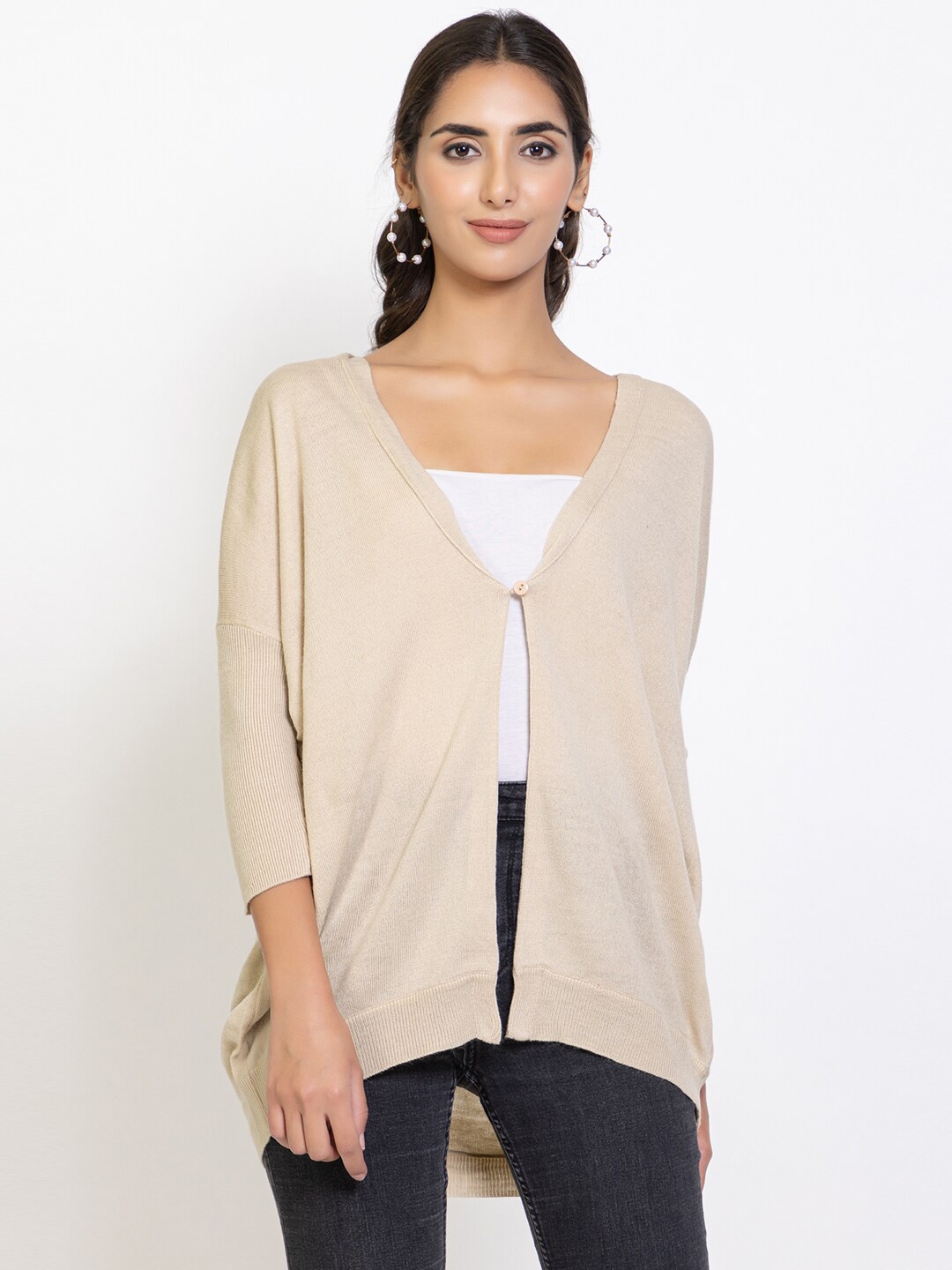 

Species Women Beige Solid Cardigan