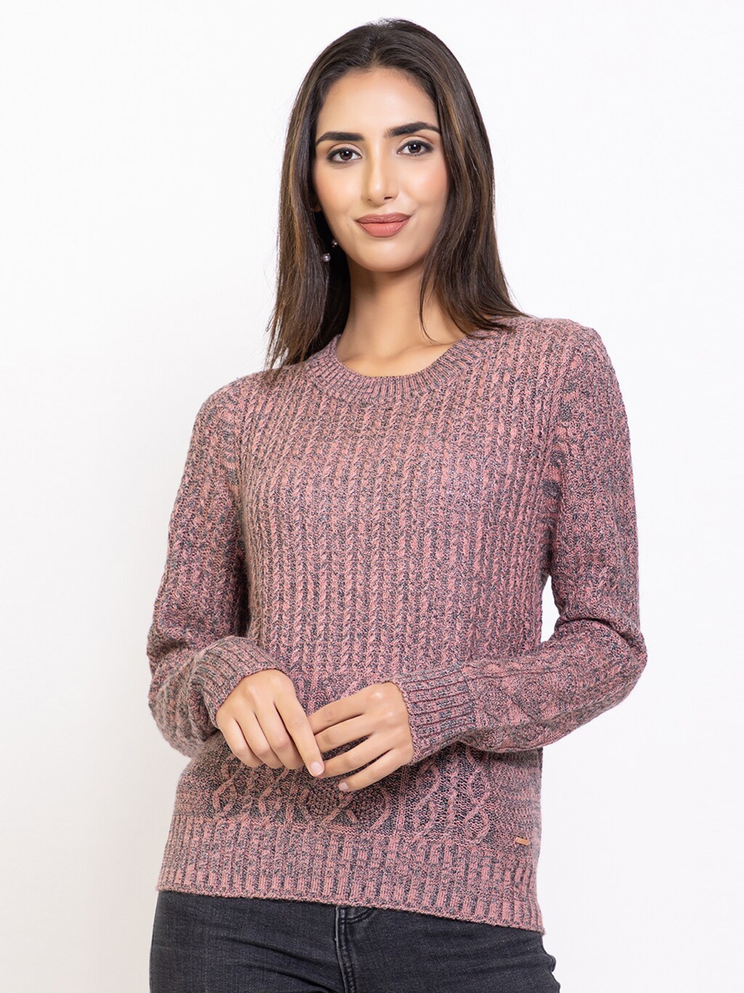 

Species Women Pink Cable Knit Pullover