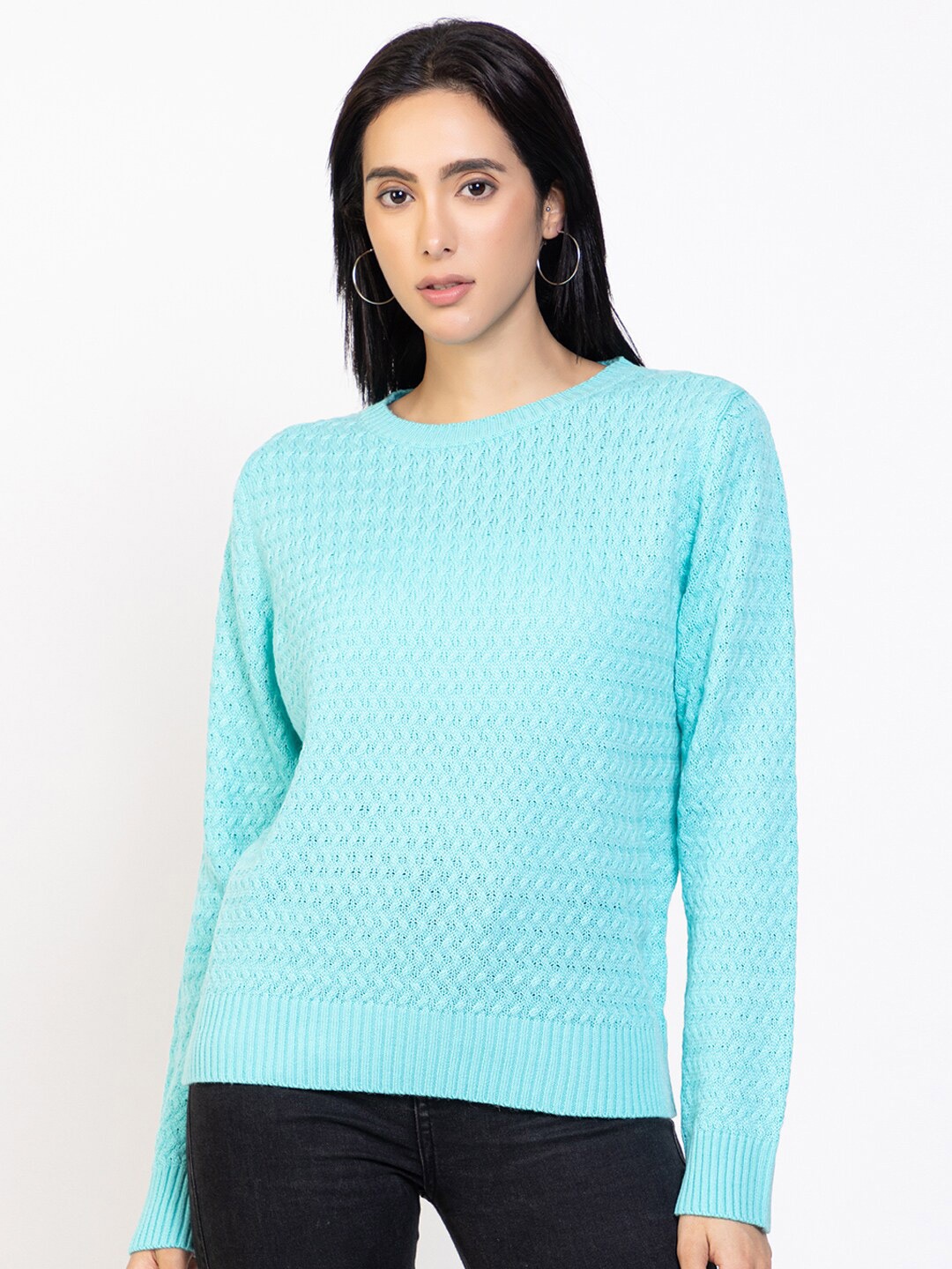 

Species Women Sea Green Cable Knit Pullover