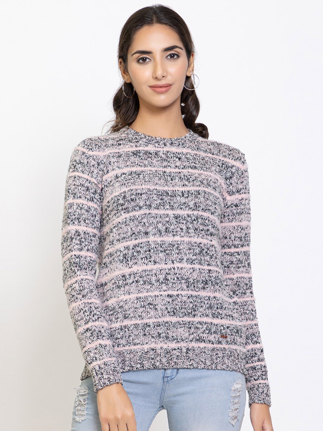 

Species Women Black & Pink Striped Pullover