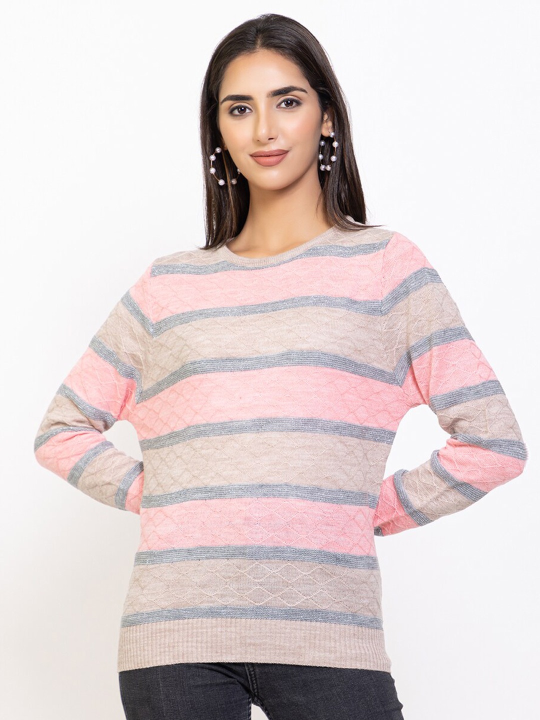 

Species Women Pink & Blue Striped Pullover