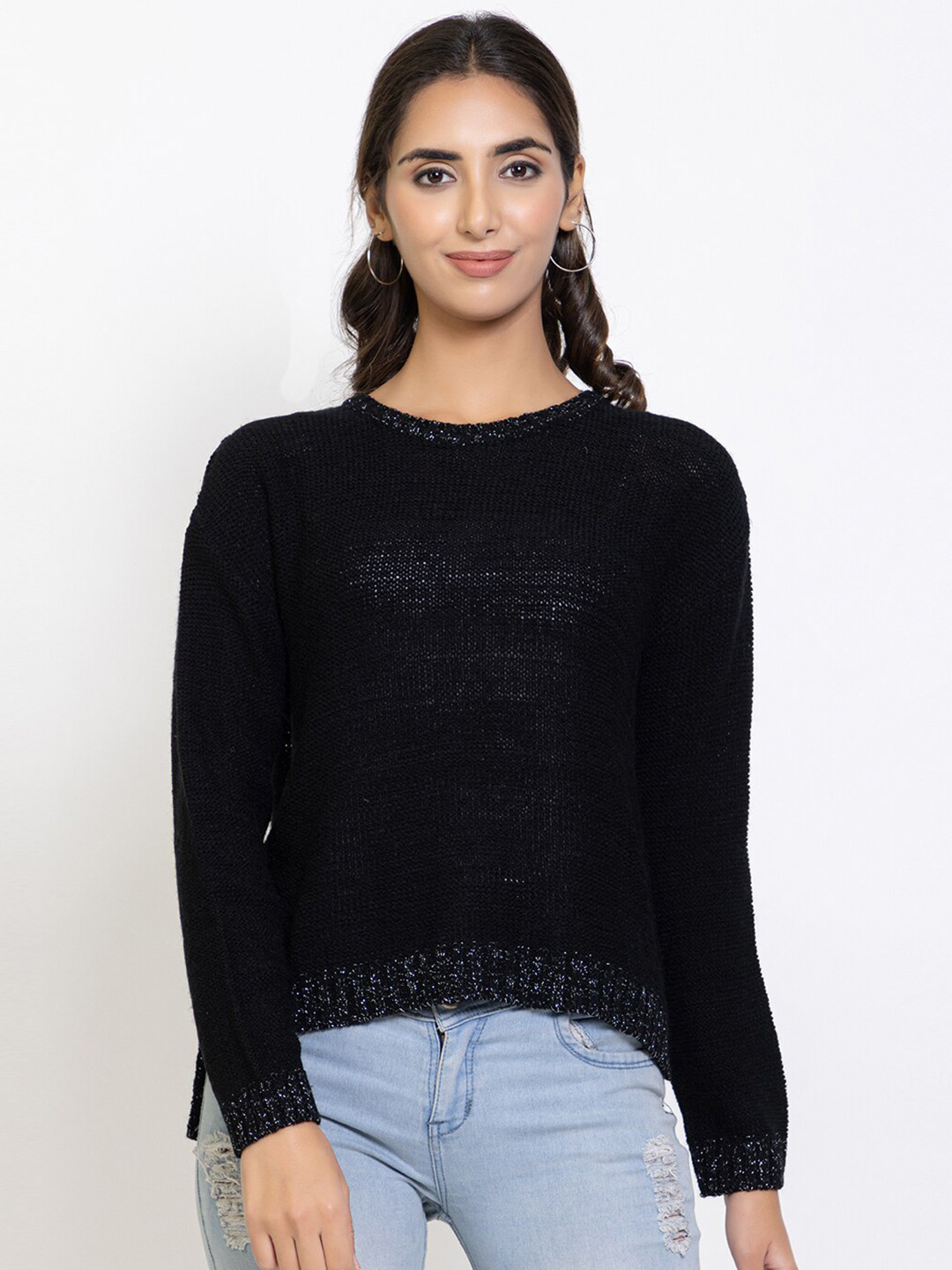 

Species Women Black Solid Pullover