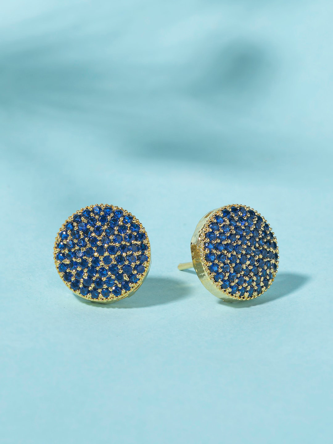 

Voylla Gold-Toned & Blue Gold Plated Contemporary Studs Earrings