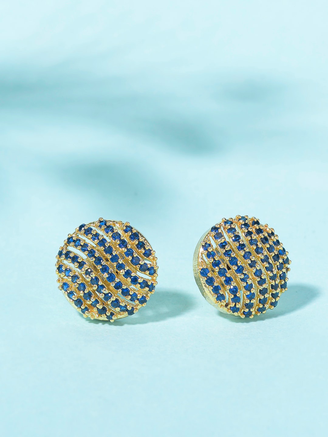 

Voylla Gold-Toned Contemporary Gold Plated Studs Earrings
