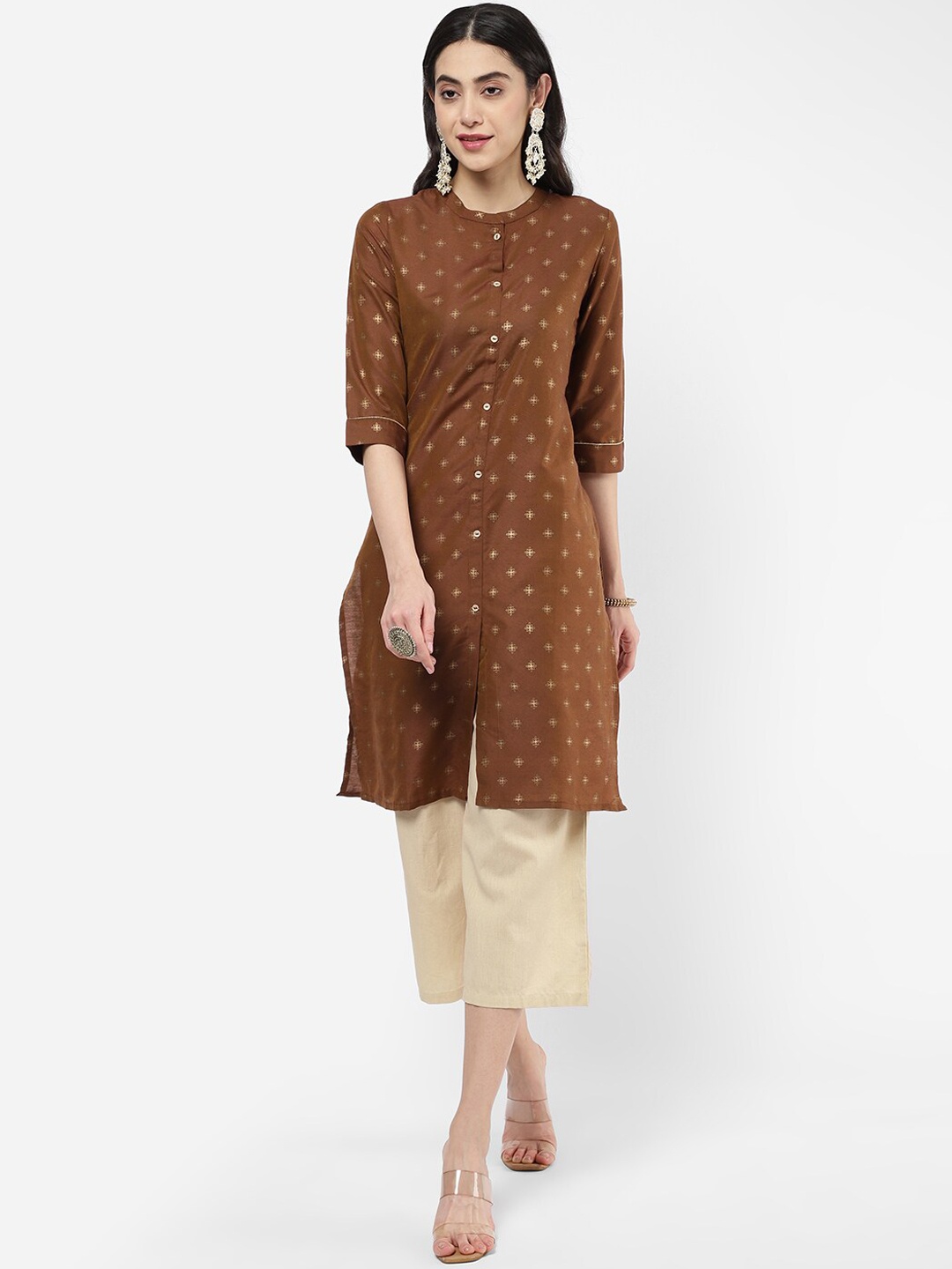 

R&B Women Brown Ethnic Motifs Kurta