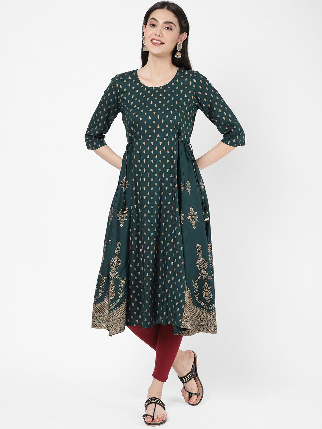 

R&B Women Green Ethnic Motifs Printed Kurta