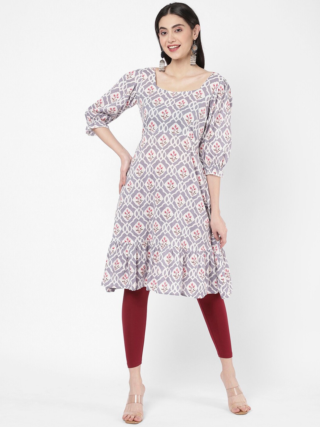 

R&B Women Purple Ethnic Motifs Printed Kurta